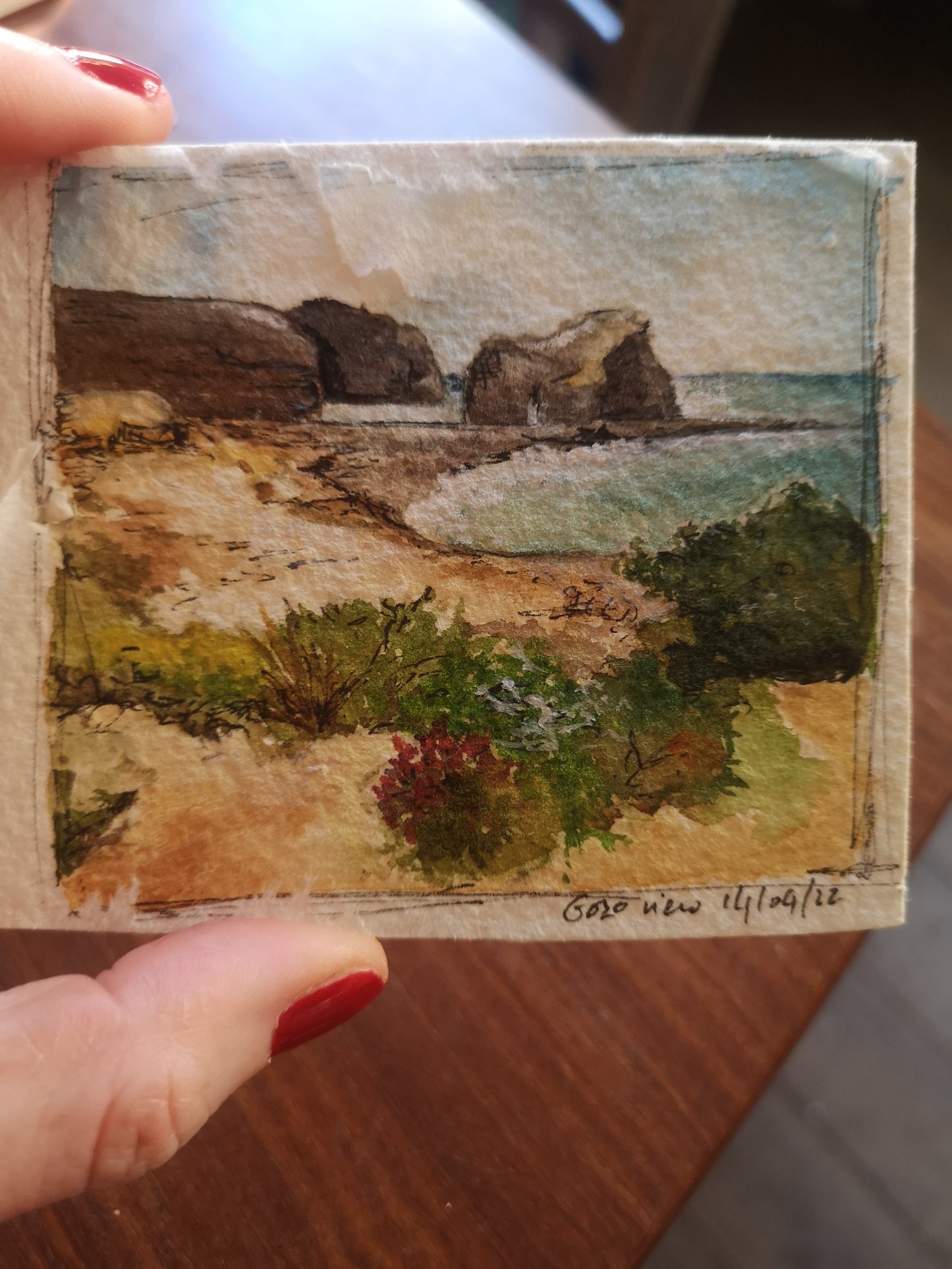 Gozo - watercolour card (Scanned, from original)