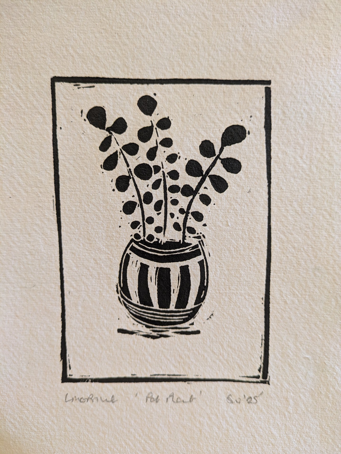 Wee pot plant (Original, hand-printed)