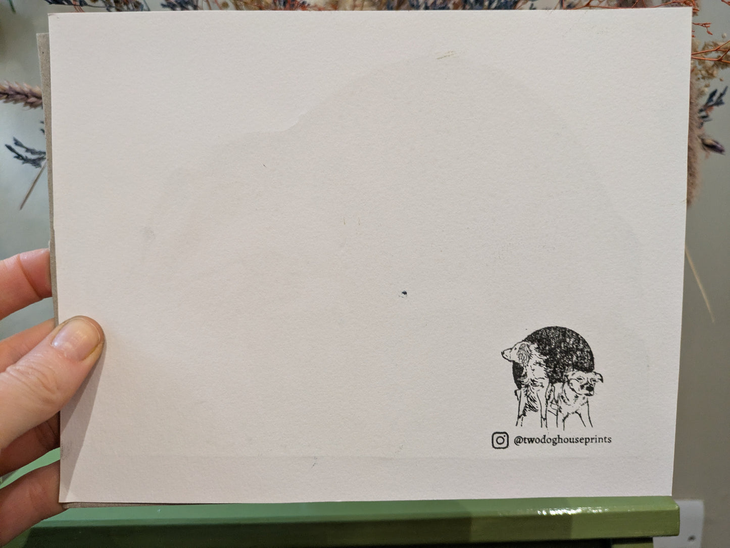 Wee Badger linoprint